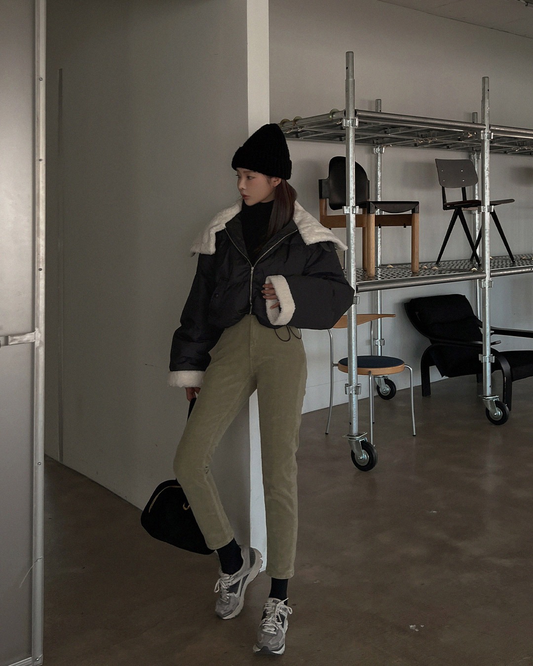 [MAYBINS] ボアカラーダックダウンジャケット