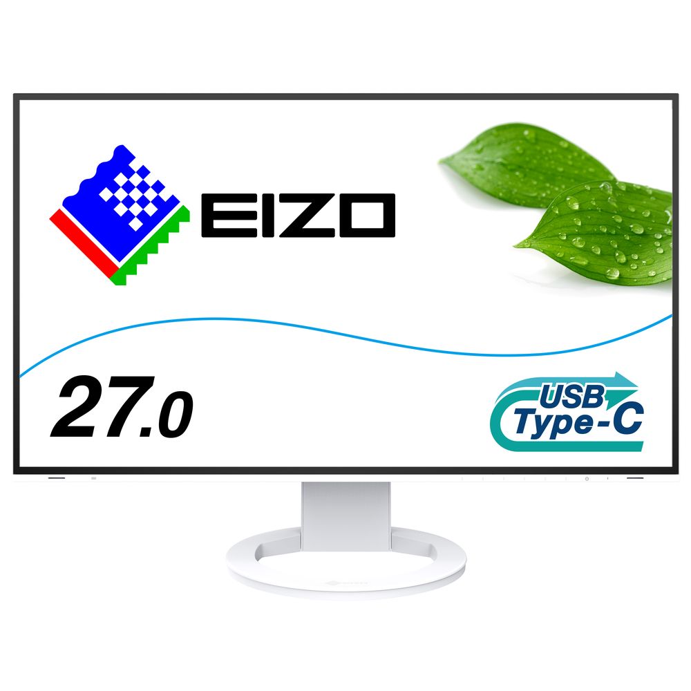 EIZO 液晶ディスプレイ(27型/IPS/WQHD 2560×1440/60Hz/5ms/HDMI/DP/USB Type-C/VESA/5年保証)(ホワイト) EV2781WT