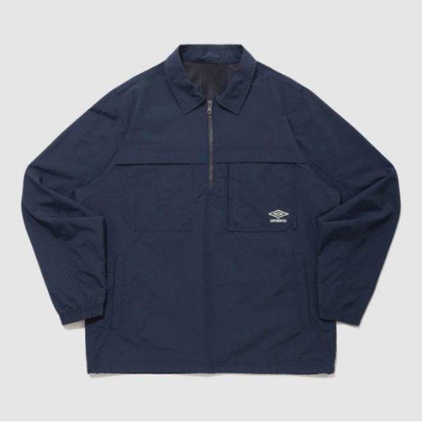 長袖Tシャツ KQF UQ121CWT11-DVY ウェイファインダー コーデュラ ポケット カラー アノラック DEEP NAVY