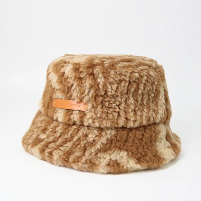 900453WP0253 Hat Woodgrain Teddy Jacquard テディ ジャカード バケットハット ボア ウール混