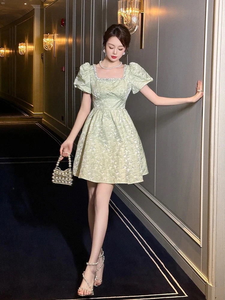 2025夏新品 森ガール ショーツ グリーン ドレス パーティー キャバ 大人 同窓会 披露宴 卒業式 結婚式 演奏会 ウェディング 二次会 メガ割30%までに制限