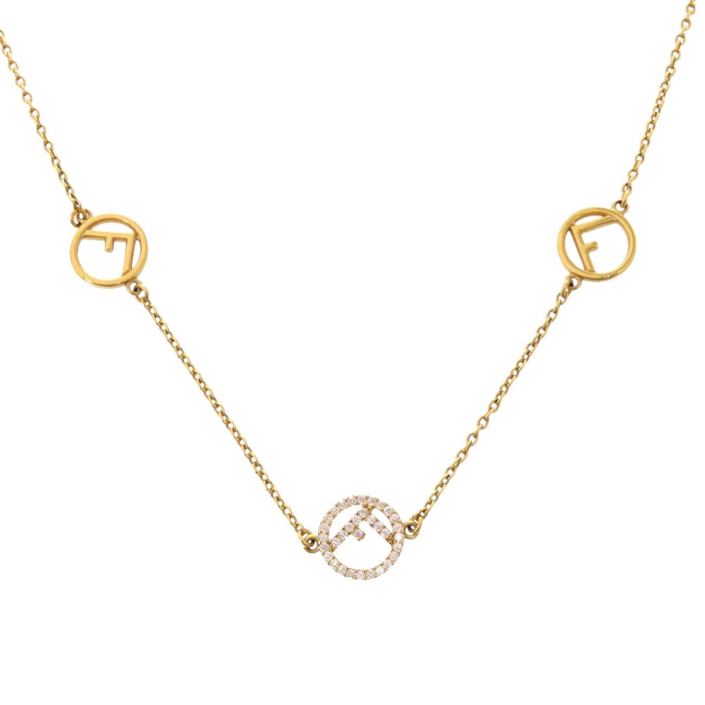 美品 エフイズ フェンディ ネックレス ストーン/メタル ゴールド 1515【中古】 レディース