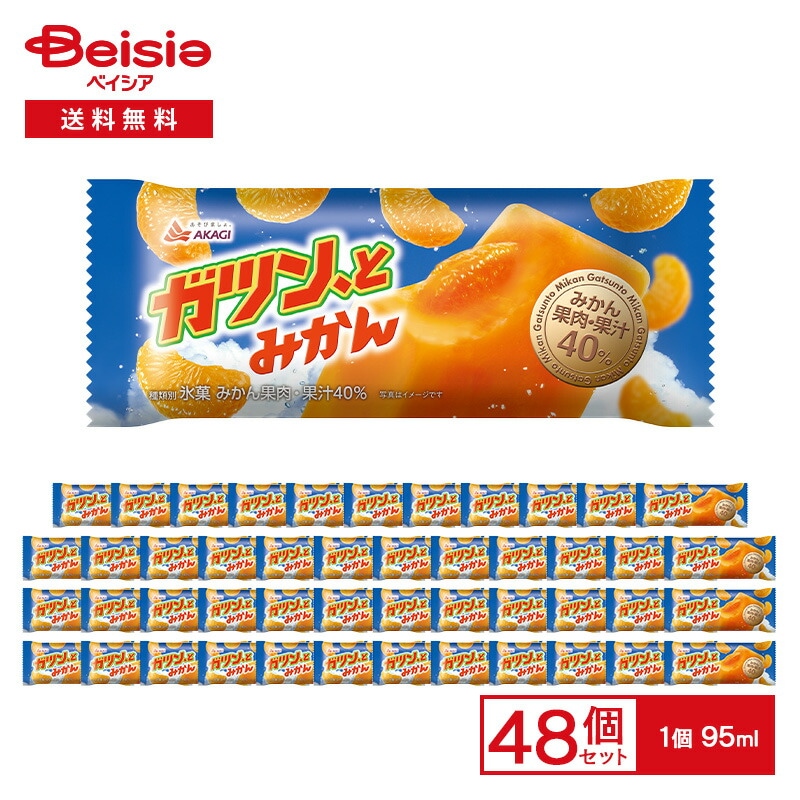 赤城乳業 ガツンとみかん 95ml×48本 氷菓 アイス ガツンとみかん ガツン 果汁 果肉入り アイスキャンディ まとめ買い ケース 業務用