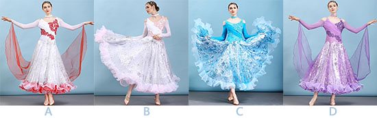 「上品な感じ 社交ダンス専用」ダンス ドレス 優雅 演出服競技用 ワルツドレス 高級感 エレガント