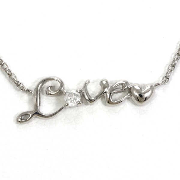 K10 10金 WG ホワイトゴールド ネックレス ダイヤ 約41cm ジュエリー 中古