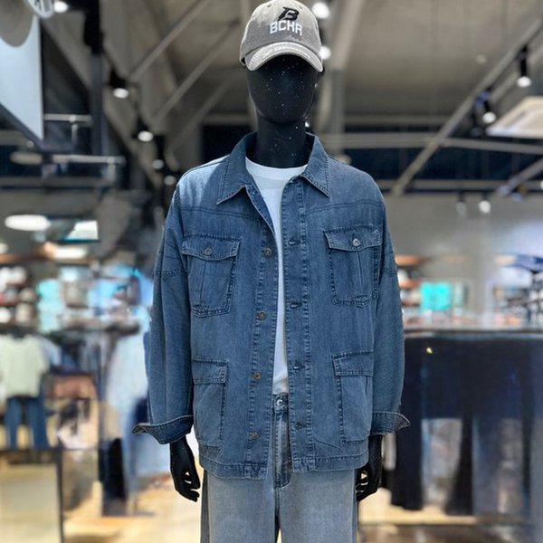 人気の男性カラー4ポケットデニムフィールドジャケット_US