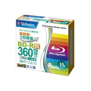 バーベイタム 録画用BD-R DL50GB 1-4倍速 ホワイトワイドプリンタブル 5mmスリムケース VBR260YP10V1 1個（10枚）その他PC用アクセサリー