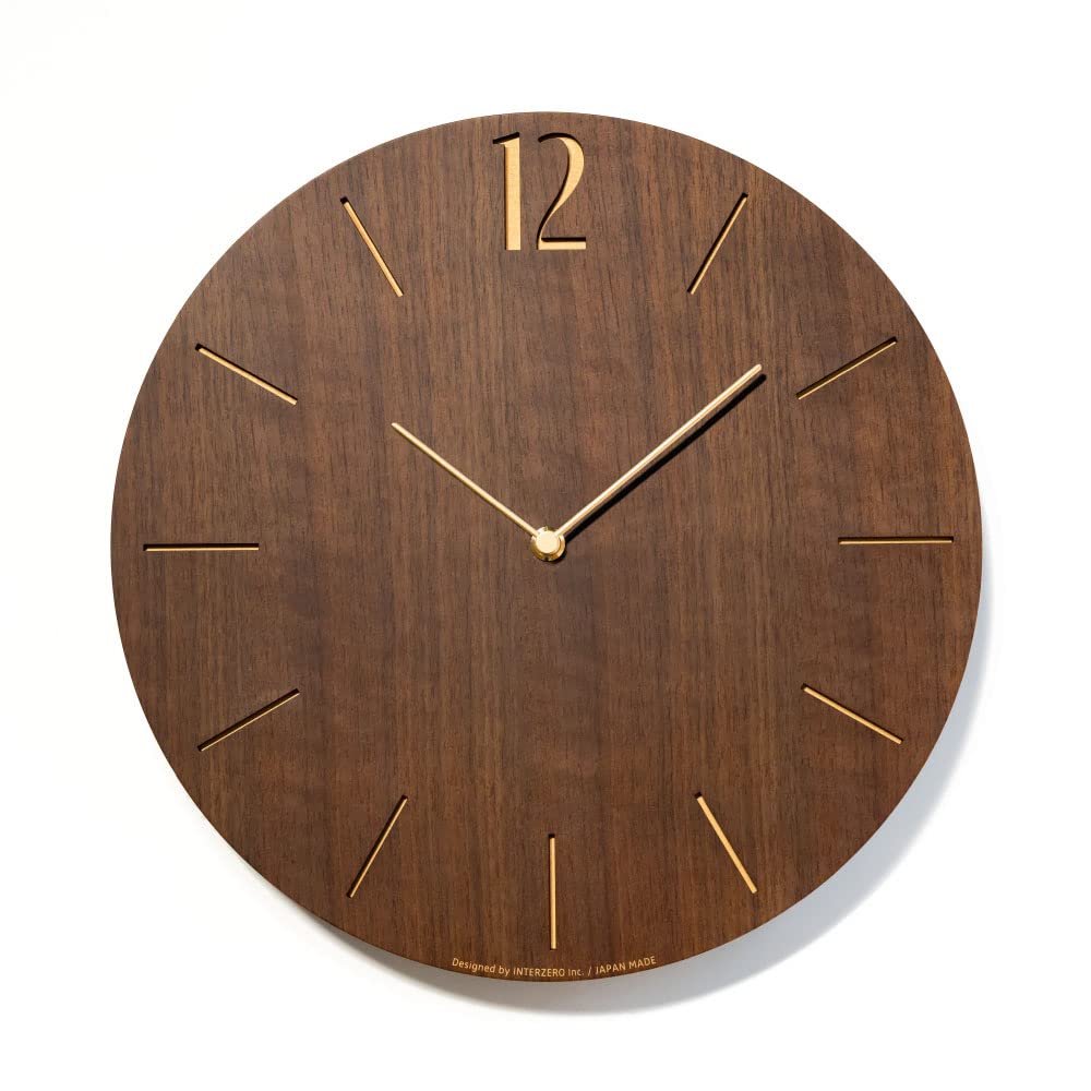 インターゼロ CHAMBRE PROUD CLOCK WALNUT 壁掛け時計 電波時計 ウォルナット CH-065WN