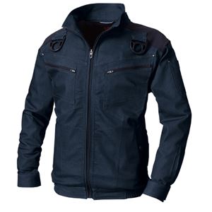 鳳皇 フルハーネス対応長袖ブルゾン（ストレッチ） インディゴ L