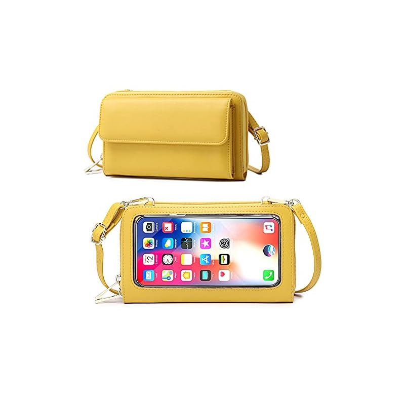 [WETURAST] スマホポーチ レディース ショルダーポーチ 多機能携帯電話バッグ PUレザー 防水 ガジェットケース スマホポシェット ショルダーバッグ お財布 肩掛け 斜め掛け 入れたまま操作