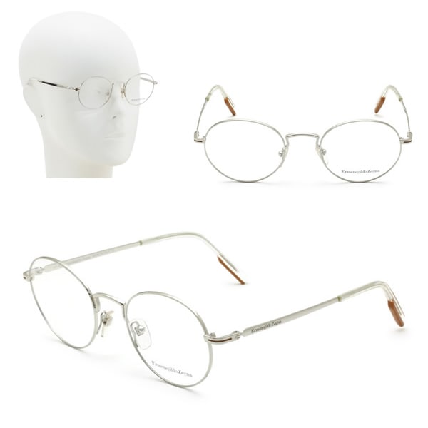 フレームのみ EZ5205/V 016 49 Ermenegildo Zegna メガネ 眼鏡 シルバー クリア キャメル