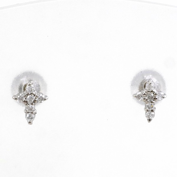 K18 18金 WG ホワイトゴールド ピアス ダイヤ 0.05 ×2 ジュエリー 中古
