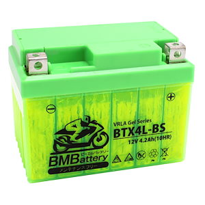 BMバッテリー ジェルバイクバッテリー [BTX4L-BS(G)] - 高性能長寿命低自己放電シールド型高安全性多方向設置可能