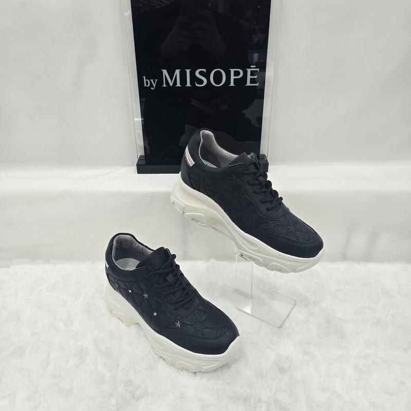 By 女性 星 ステッチ ポイント スニーカー 112HT330FD021 BLACK 3 JJ