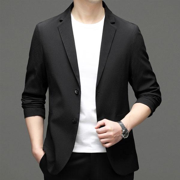 ライトアウター 薄手 ブレザー テーラードジャケット メンズ 無地 紳士服 ビジネス カジュアル 2つボタン スーツ おしゃれ 羽織り 春秋