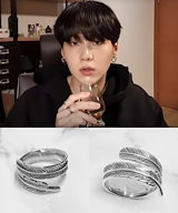 ★BTS SUGA 着用★ONE ENOUGH★Feather of Angel Ring Qoo10] one enough BTS SUGA 着用/Feather