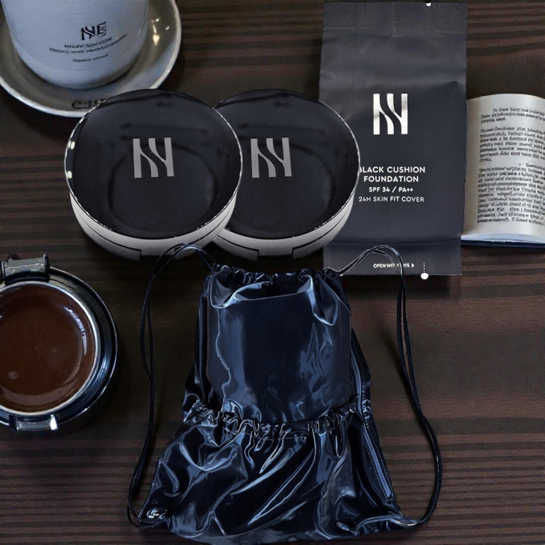 ブラック クッション ファンデーション 15g セット [高カバー]