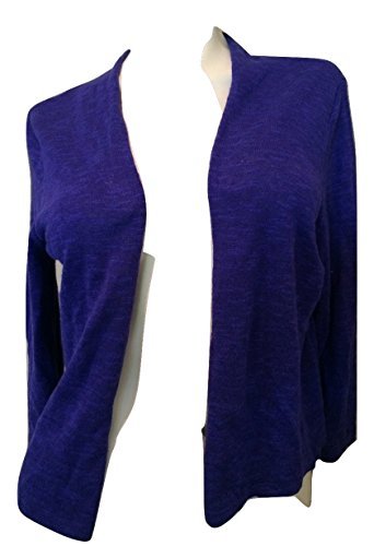 Eileen Fisher Open Crop Cardigan Blue Violet Petite Large
