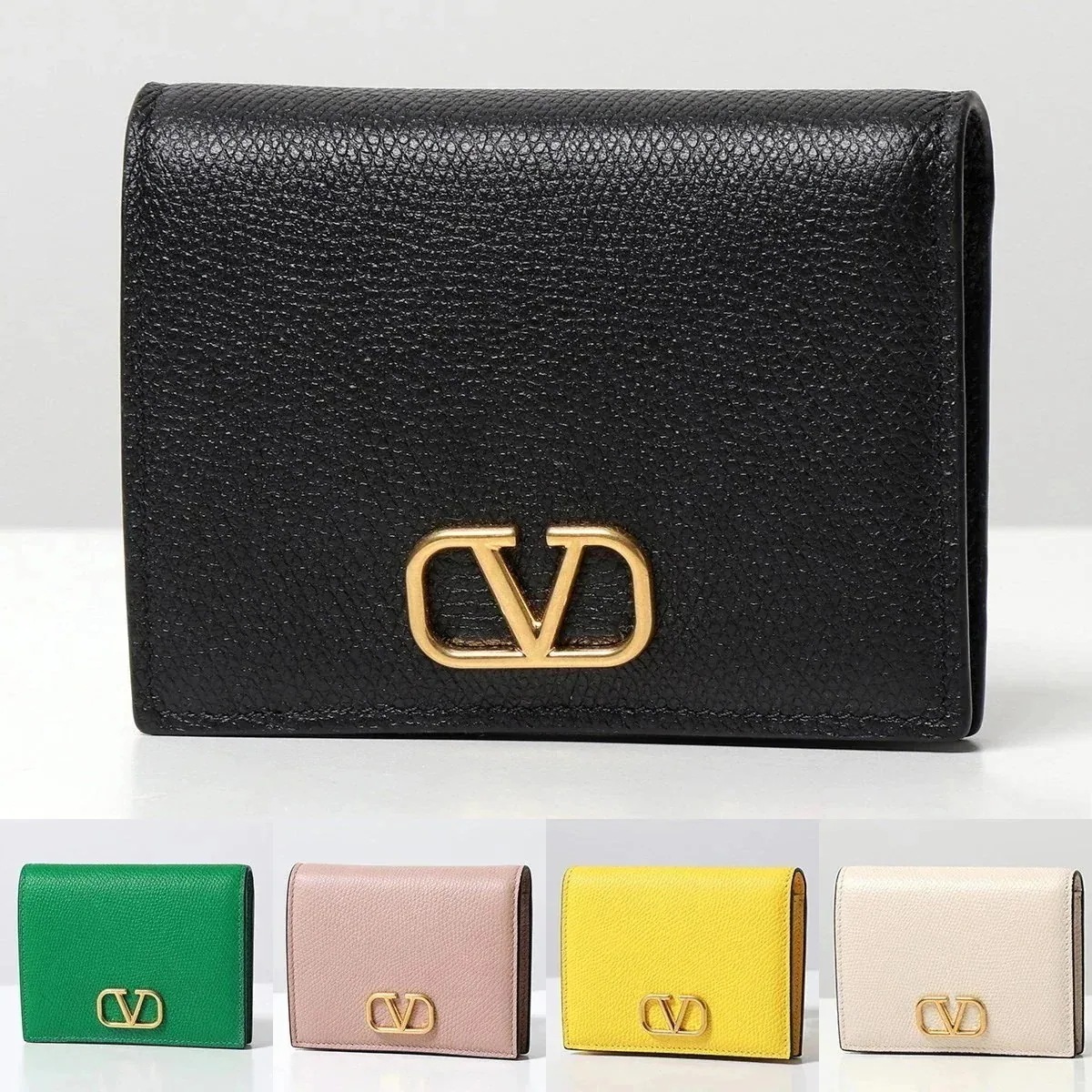 VALENTINO ヴァレンティノ 二つ折り財布 3W2P0R39SNP レディース レザー スモール ミニ財布 Vロゴメタル カラー5色