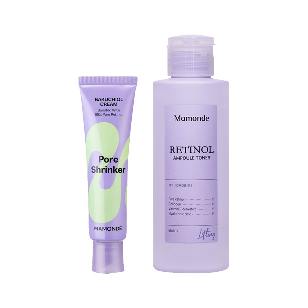 マモンドフォアシュリンカーバクチオールクリーム60ml +レチノールアンプルトナー150ml 2種セット -毛穴管理高保湿レチノール