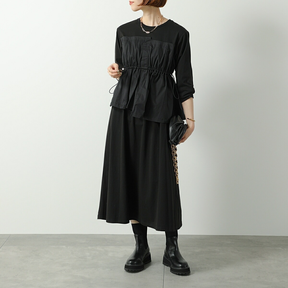 HERENCIA ヘレンチア ワンピース Bustier-style Docking Cut Dress H325303 レディース ビスチェ ドッキング ロング丈 2 【ts】