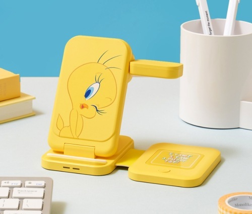 ルニートゥーンズツイッティバックスバニー3IN1マルチ高速ワイヤレス充電スタンド