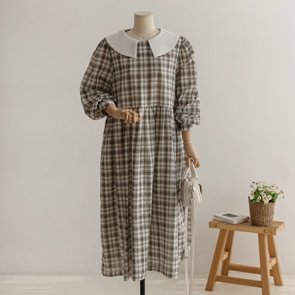 [Elysia] ベミチェックカラーカラーカラーワンピース
