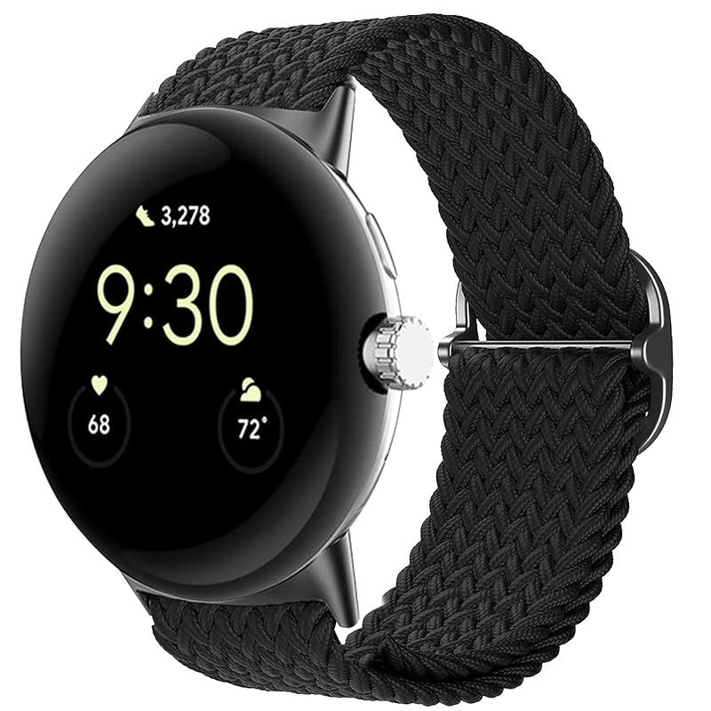 [RicYeel] バンド Google Pixel Watch 2/Google Pixel Watch 対応 替えバンド ナイロン製 交換ベルト 編組 伸縮性 バンド 通気性 柔らかい Googl