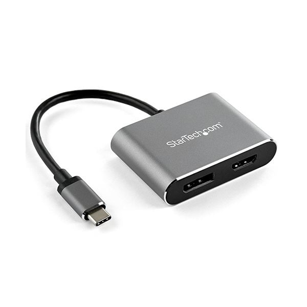 StarTech.com USB C-DisplayPort/HDMI変換アダプタ 2in1 4K/60Hz対応 スペースグレーCDP2DPHD 1個