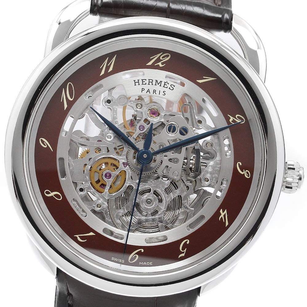 エルメス HERMES AR6.710 アルソー スケルトン 自動巻き メンズ 美品 箱・保証書付き_908483【中古】