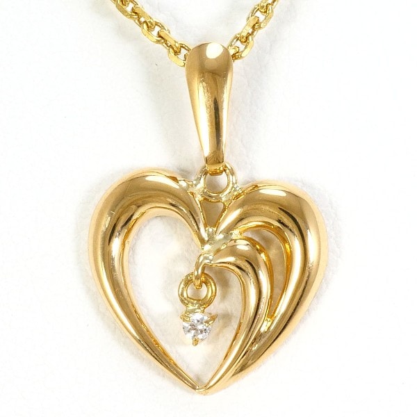 K18 18金 YG イエローゴールド ネックレス ダイヤ 約45cm ジュエリー 中古