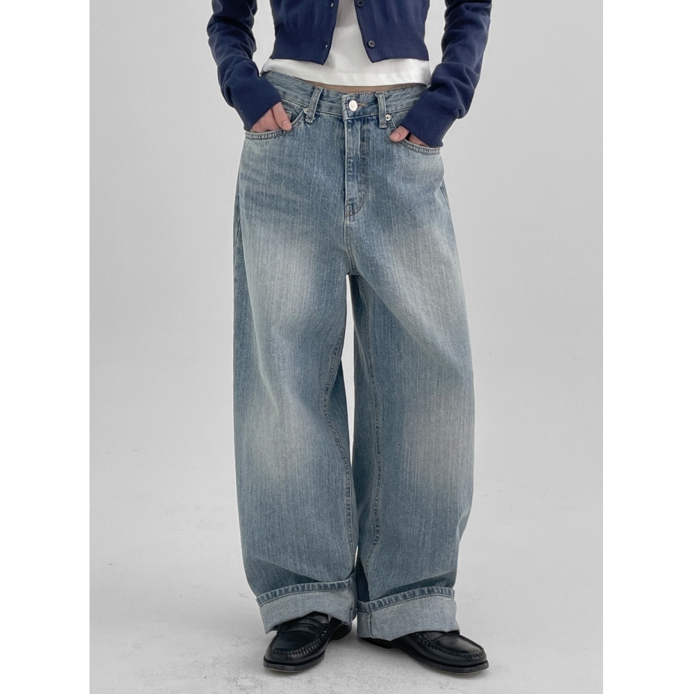 ブラックアップ [春新品] ラムキンウォッシングビジューワイドデニムパンツ 6,990円