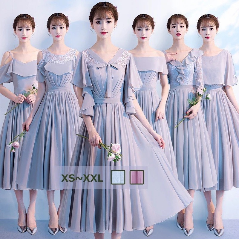 ドレス 花嫁 大きいサイズ 結婚式 パーティードレス ウェディングドレス 大人気 ミモレナイトドレス披露宴 Aライン 花刺繍夏 卒業式発表会演奏会 着痩せ全2色