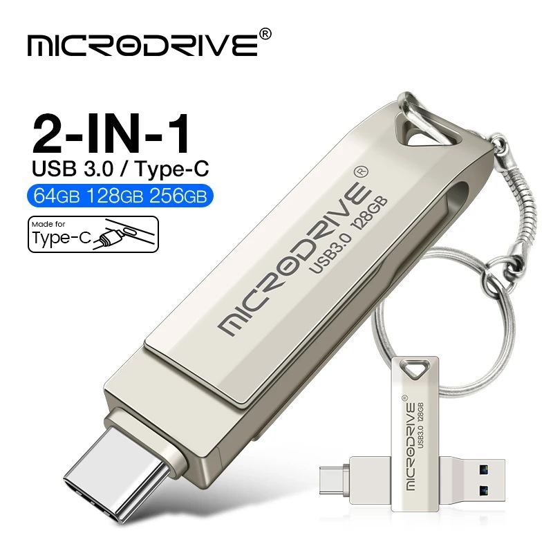 USB 3.0フラッシュドライブ,電話およびコンピューター用,実際の容量,ペンドライブ,タイプC, 3 in 1, 64GB, 128GB, 256GB