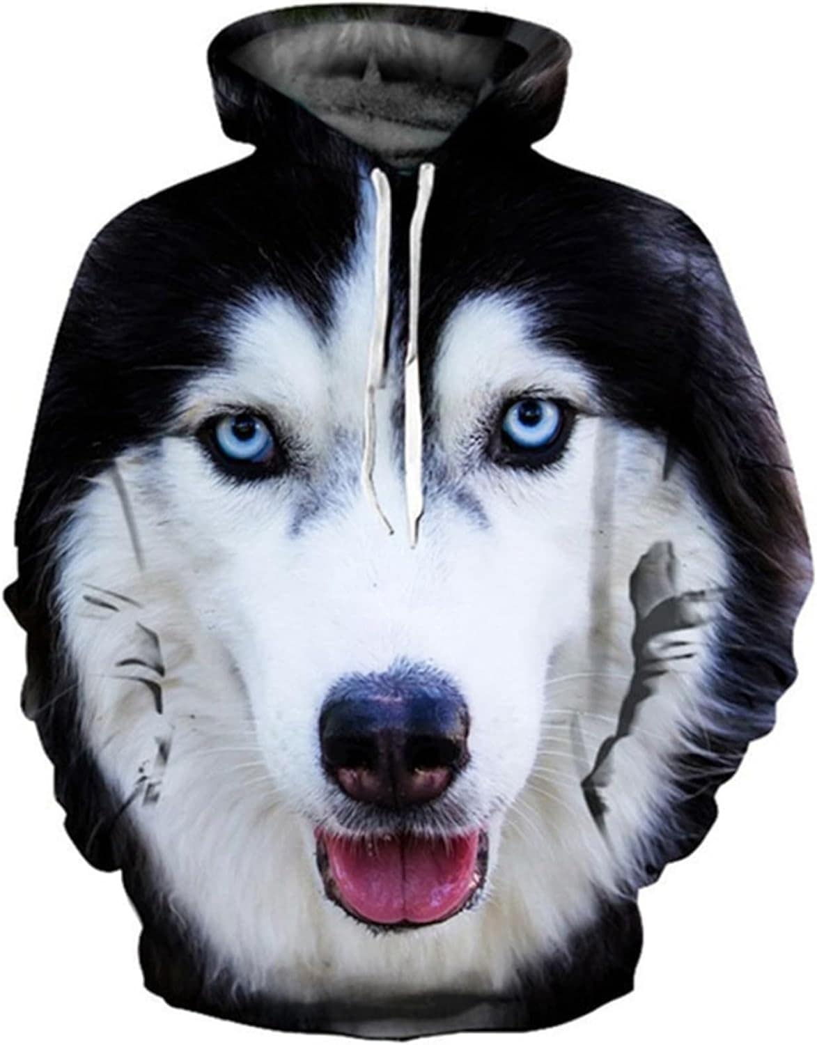 パーカー メンズ ハスキー柄 犬 秋服 長袖 3Dプリント プルオーバー フードパーカー フード付き オーバーサイズ コットン シンプル 快適 プルパーカー 面白い スウェット 部屋着 普段着 贈り物