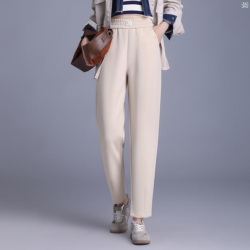 パンツ 春秋 レディース ハイウエスト カジュアル たり 小柄