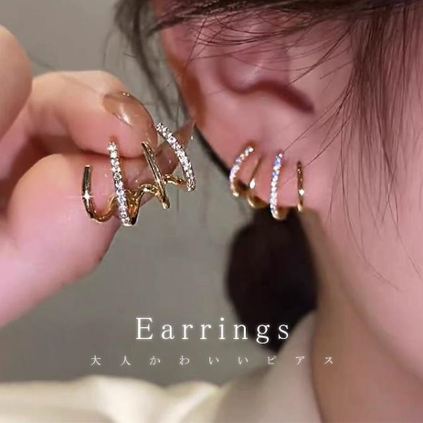 Qoo10] [ 急速出荷 2025新作]ピアス 両耳