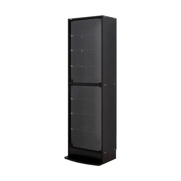 コレクションケース/収納棚 (レギュラー ハイタイプ 本体 奥行29cm ブラック) 幅54.1cm 強化ガラス扉 棚板 (組立品)