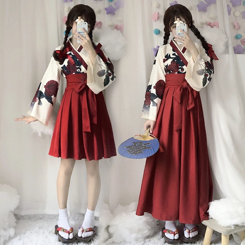 コスチューム 浴衣 着物 和服 大人用 衣装 コスプレ 袴 スカート 巫女 コスプレ衣装 和風 ミニ ロング コス ロング レディース 和装 巫女さん セット 矢羽 ミニスカ 女性用 パーティ か