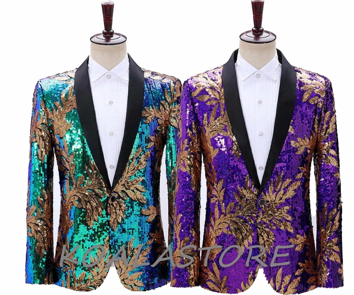 漫才 司会者 メンズステージ演出服 ステージ衣装 クラブ カラオケダンス衣装 舞台衣装 余興 個性的 タキシード メンズ グラデーション テーラードジャケット スパンコールジャケット 舞台スーツ ホス