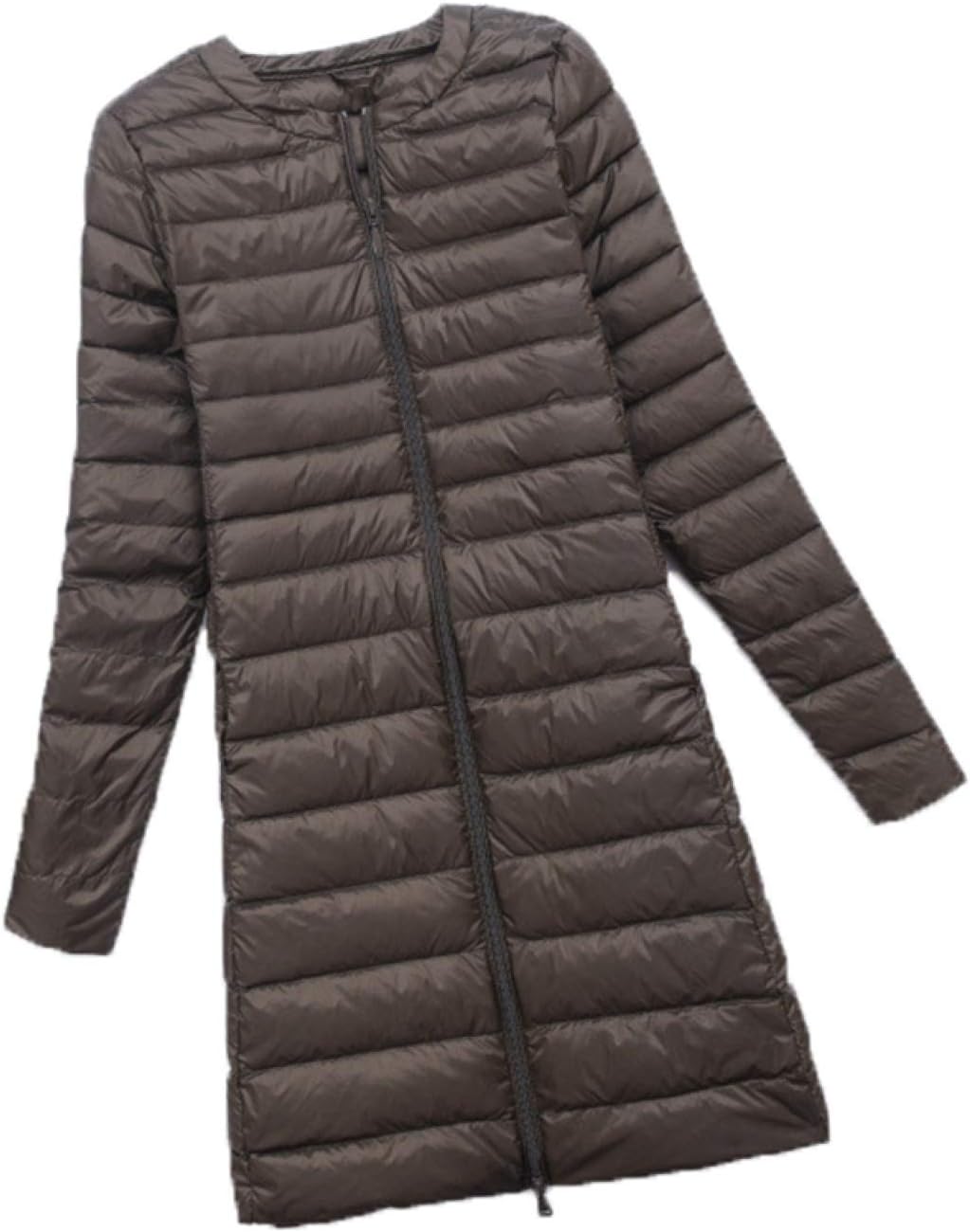 アウター レディース ポケット付き 長袖 丸首 ダウンジャケット ロング ジャケット 大きいサイズ オシャレ 冬 防寒 防風 寒さ対策 暖かい 保温 コート ジッパー 軽量 エレガント 通学 通勤 カ