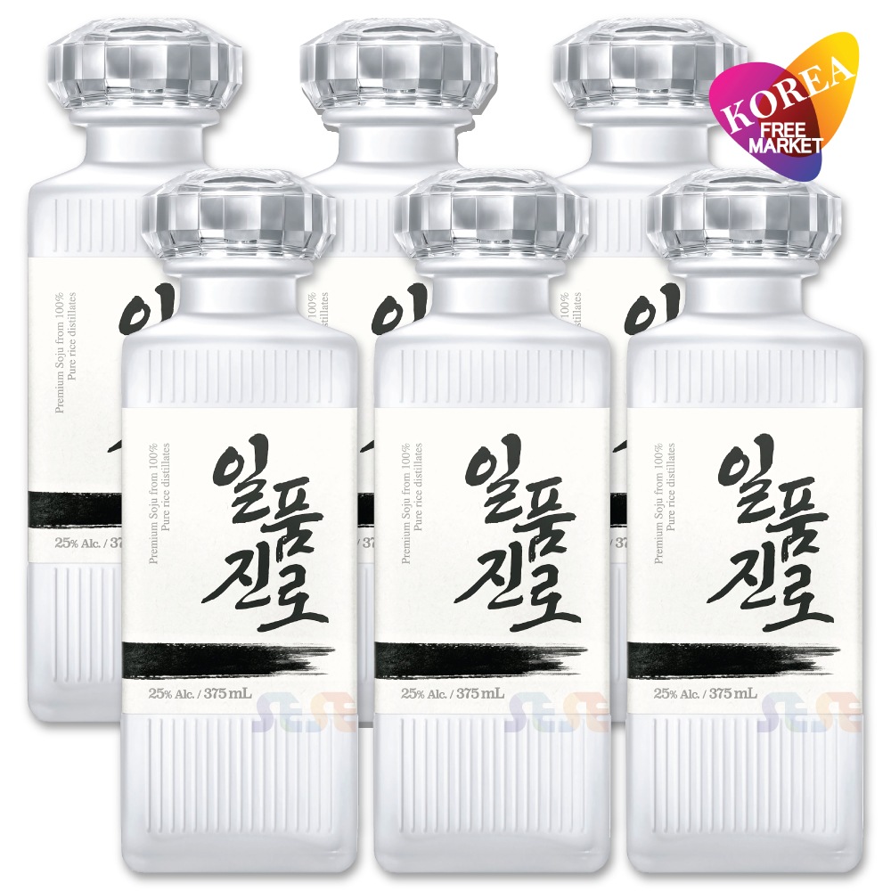 一品 眞露 25度 375ml 6本セット/ プレミアム 韓国 焼酎 JINRO 一品眞露 モンドセレクション 3年連続金賞
