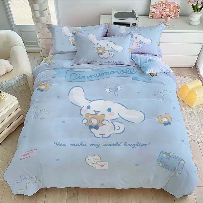 【送料無料】布団カバー布団カバーかわいいアニメがカバーされている玉桂犬の4セットの大耳犬シーツが1.5mベッド1.8メートルベッド用品1.2
