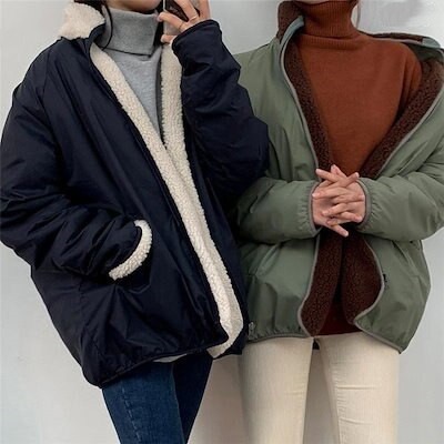 パーカー レディースパーカー ボア ブルゾン リバーシブル オーバーサイズ アウター ゆったり 大き