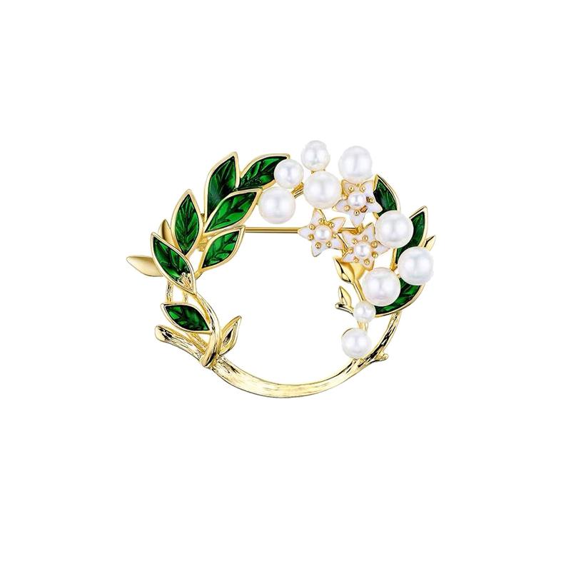 ブローチ おしゃれ 入学式 スーツ 装飾 レディース オイル滴る クチナシ さわやか コサージュ 女王の日 ギフト 女性