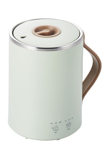エレコム マグカップ型電気なべ 電気ケトル 350ML COOK MUG クックマグ 【 湯沸かし 煮込み 温度調節 タイマー付き 保温 】 スープメーカー ケーブル長 1.5M ミント HAC-EP