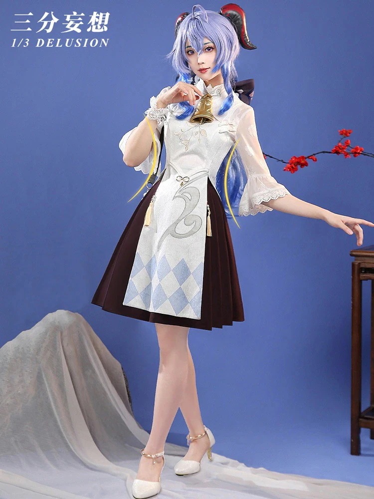 2026新作 L 【三分妄想1/3Delusion】原神 Genshin 甘雨-かんう-Ganyu 喜茶コラボ コスプレ衣装 鈴角付き コスチューム