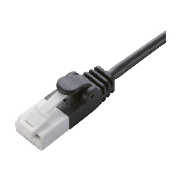 （まとめ）エレコムツメ折れ防止スリムLANケーブル(Cat6) ブラック 1.5m LD-GPST/BK15 1本(×10セット)
