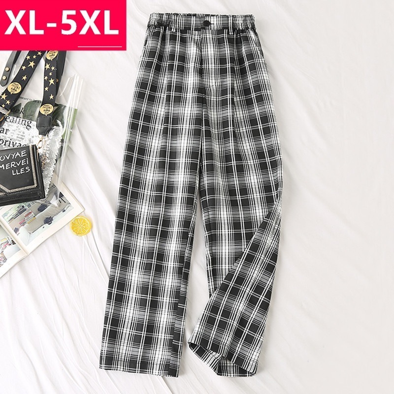 パンツレギンスチェック 韓国5L4L ジーパンストレートズボンワイドパンツウール混ハイウエストワイドパンツ ホットパンツ/ガウチョパンツ 大きいサイズ ウエスト XL-5XL：100KGまで秋の長身痩