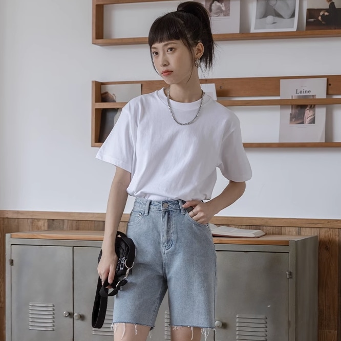 トップス Tシャツ プルオーバー 白シャツ 白トップス 袖あり 半袖 ラウンドネック 襟なし 綿 大人可愛い きれいめ シンプル カジュアル 大人 上品 おしゃれ レトロ 大人女子 こなれ感 ラフ